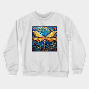 Stained Glass Dragonfly Crewneck Sweatshirt